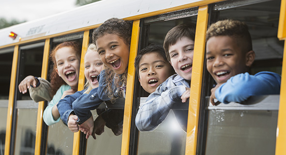 image of children on school bus